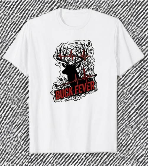 Buck Fever deer hunting heartbeat graphic t-shirt