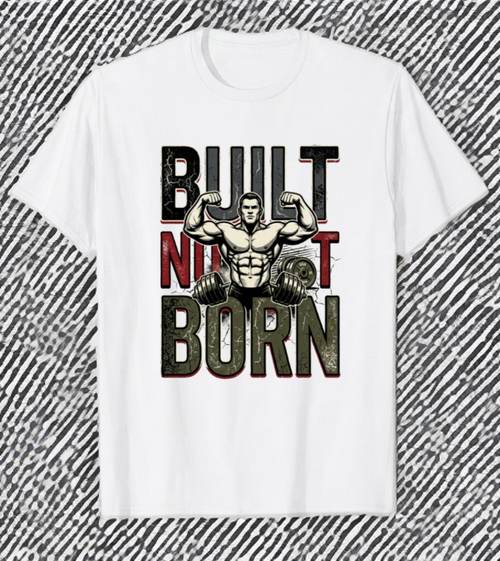 Built Not Born bodybuilding gym t-shirt