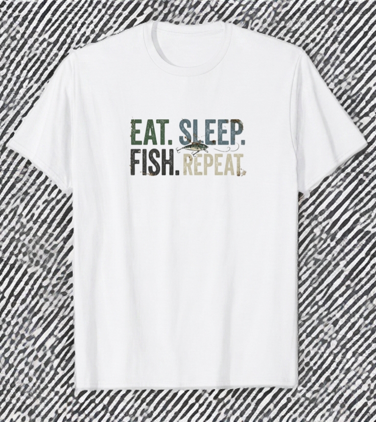 Eat Sleep Fish Repeat fishing t-shirt