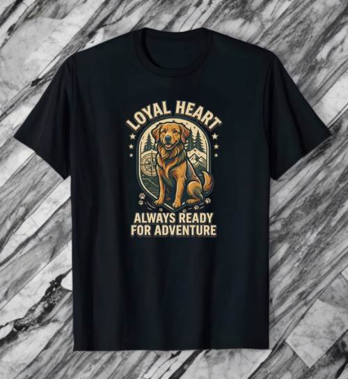Loyal Heart Golden Retriever dog lover adventure t-shirt